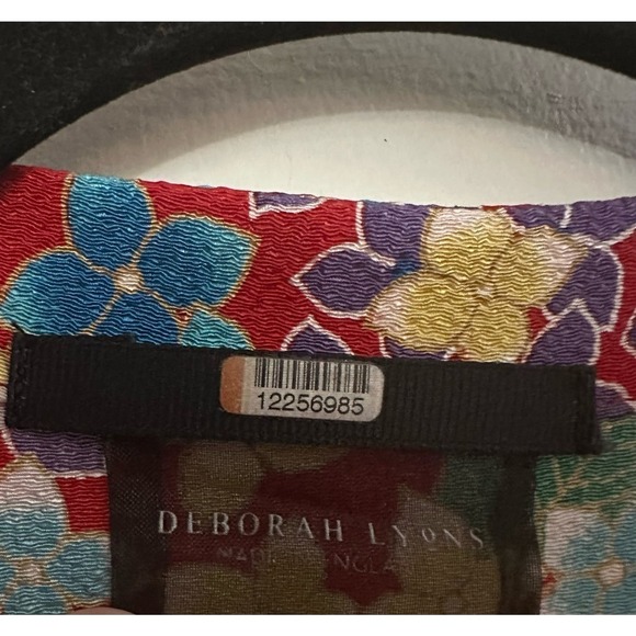 DEBORAH LYONS Red Floral Dionne Button-Front Collared Midi Dress - Sz 12 - Picture 3 of 5